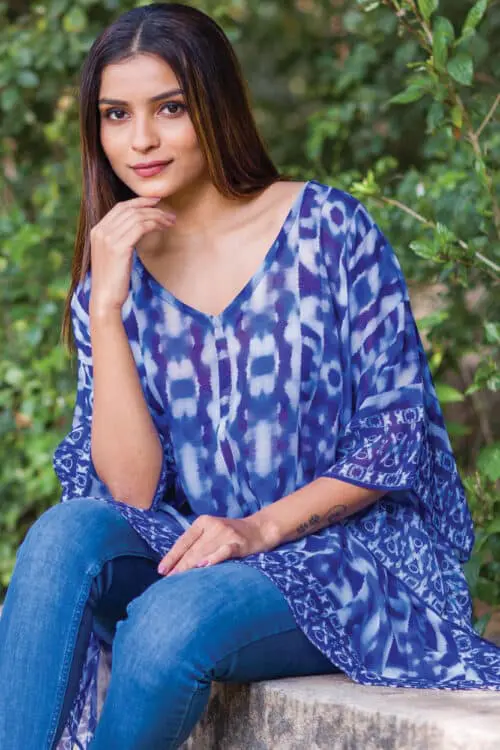 Kumari Cobalt Blue Tunic Top