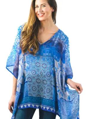 Kumari Blue Mosaic Top
