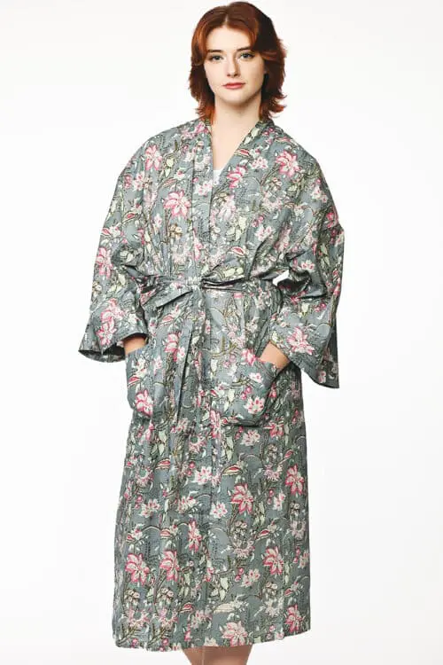 Silver Kimono Robe