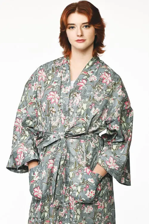 Silver Kimono Robe
