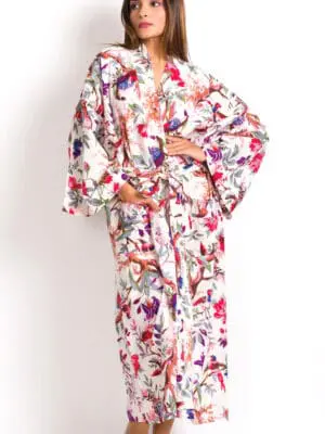 Long Floral Kimono Robe