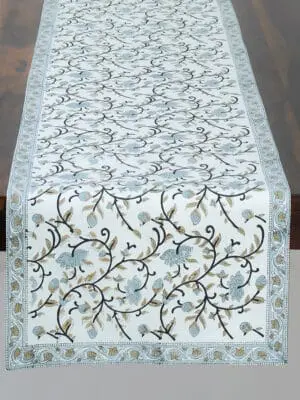 Silver Floral Table Runner