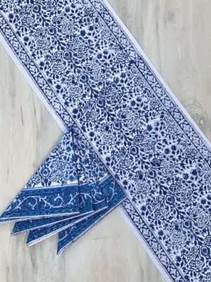 Blue Printed Table Runner
