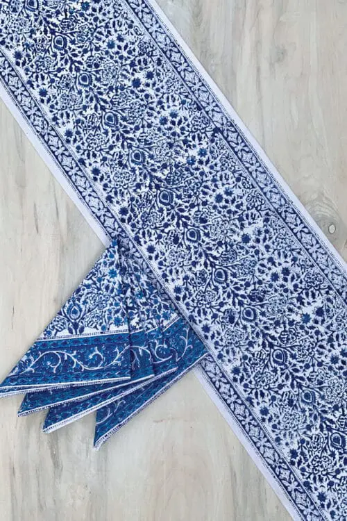 Blue Printed Table Runner