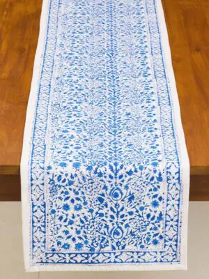Blue Floral Table Runner