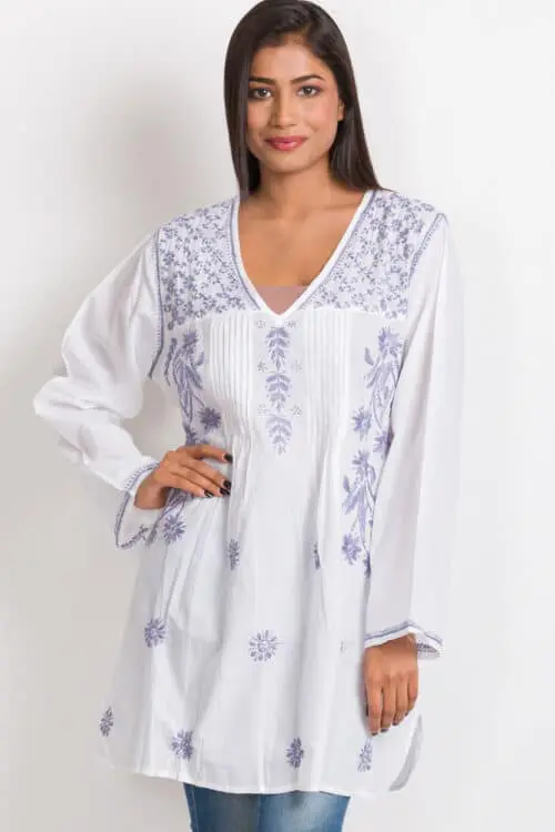 Divya Lavender Embroidered Tunic