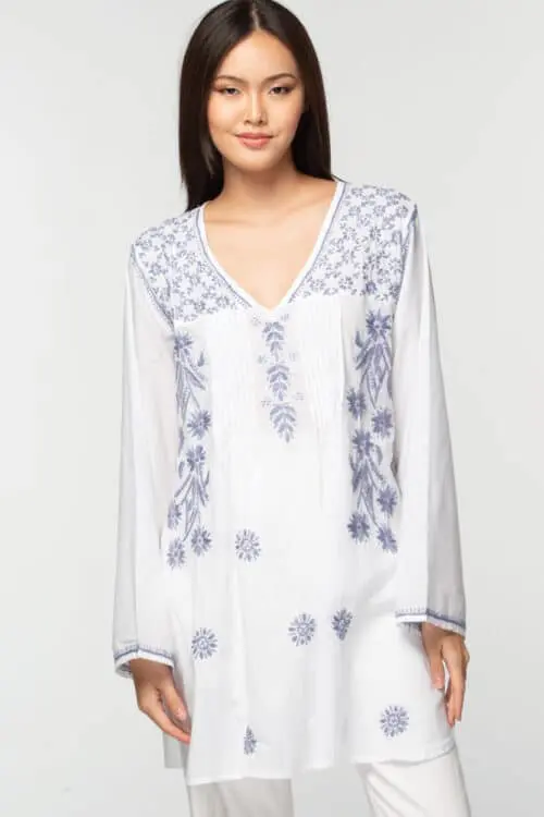 Divya Lavender Embroidered Tunic