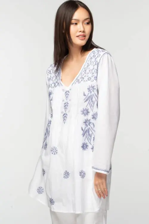 Divya Lavender Embroidered Tunic
