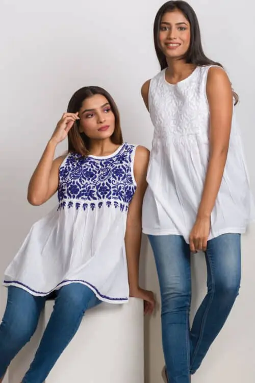 Divyani Embroidered Sleeveless Tops