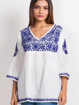 Ramani Embroidered Blue Tunics
