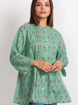 Amisha Green Cotton Tunic