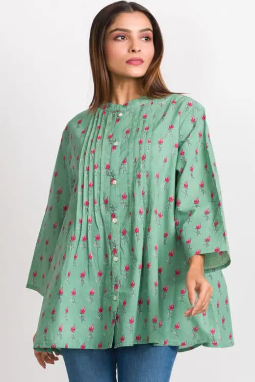 Amisha Green Cotton Tunic