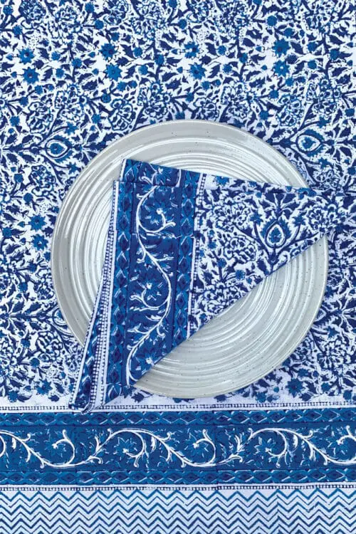 Blue Block Print Napkins