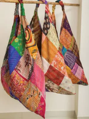 Handmade Silk Kantha Bags