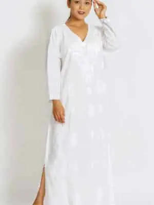 Amrita Embroidered White Nightgown