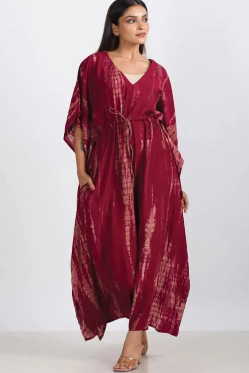 Red Shibori Caftan