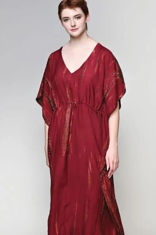 Red Shibori Caftan