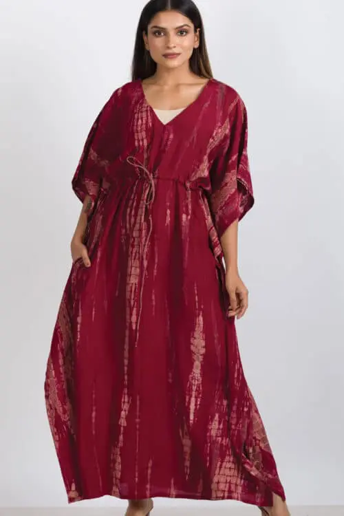Red Shibori Caftan