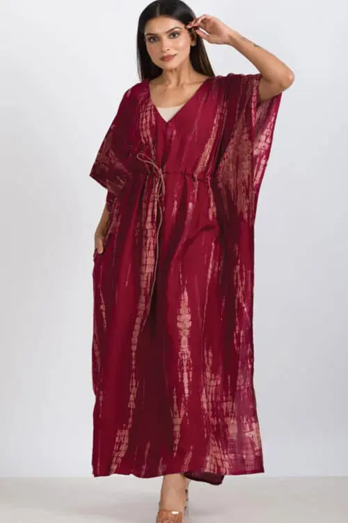 Red Shibori Caftan