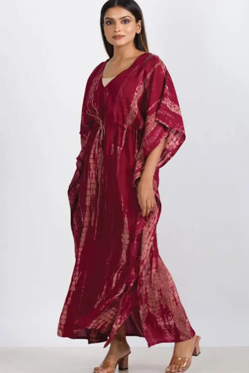 Red Shibori Caftan