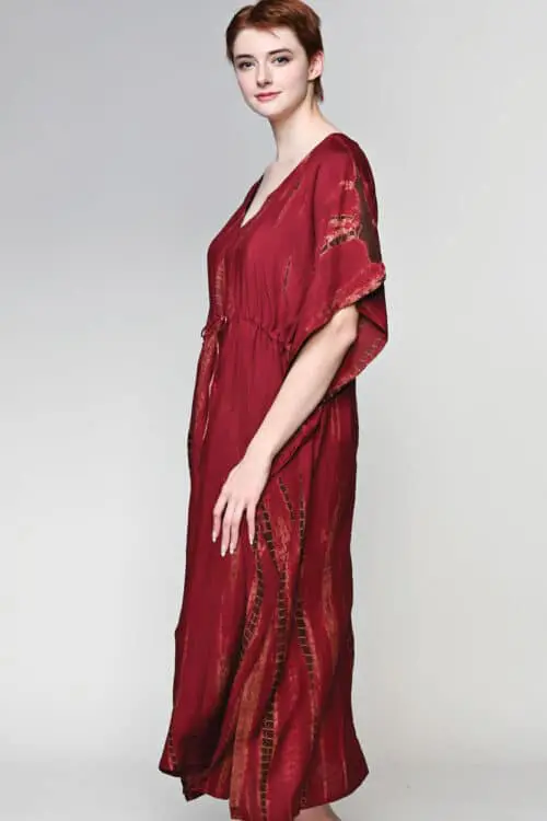 Red Shibori Caftan