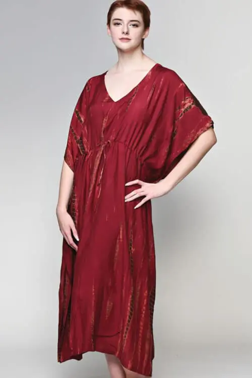 Red Shibori Caftan