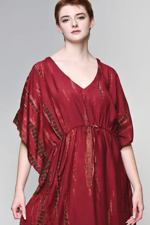 Red Shibori Caftan