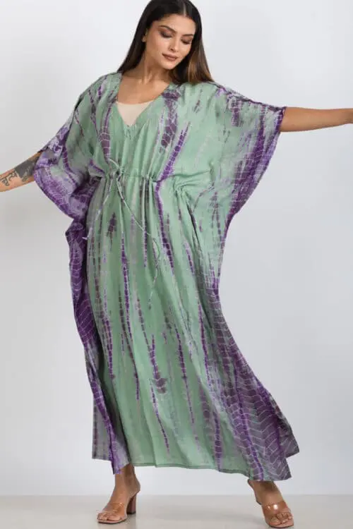 Lavender Shibori Caftan