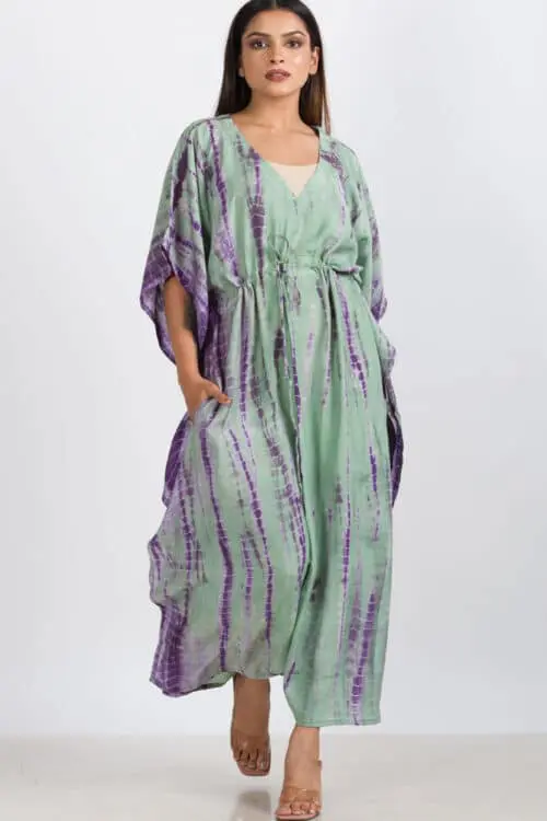 Lavender Shibori Caftan
