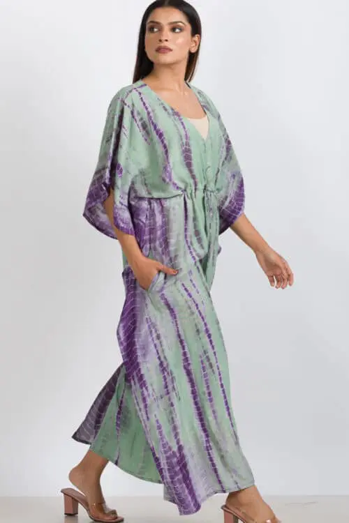 Lavender Shibori Caftan