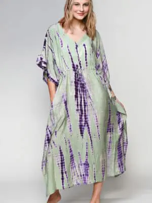 Lavender Shibori Caftan