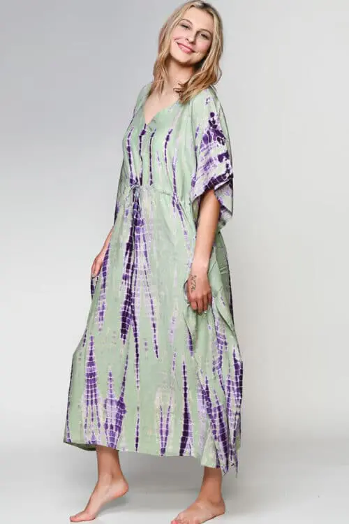 Lavender Shibori Caftan