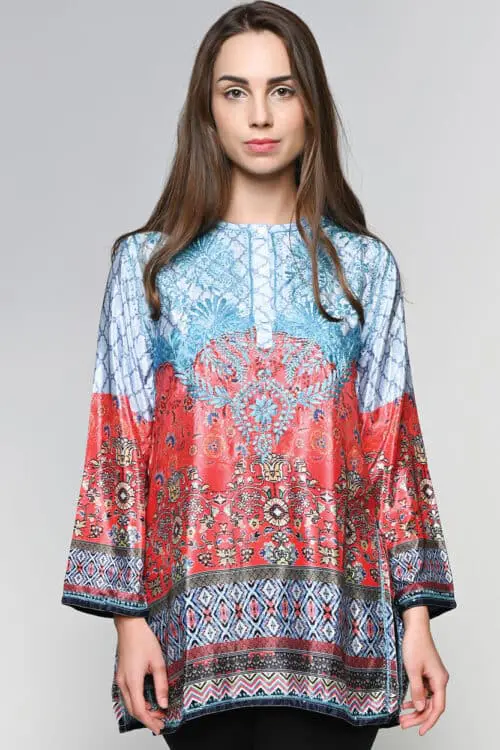 Deena Turquoise Tunic Top