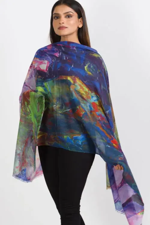 Leela Printed Wool Shawl