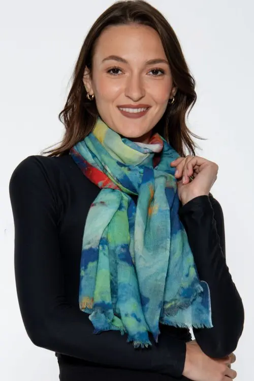 Reena Sky Blue Wool Shawl