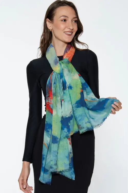 Reena Sky Blue Wool Shawl