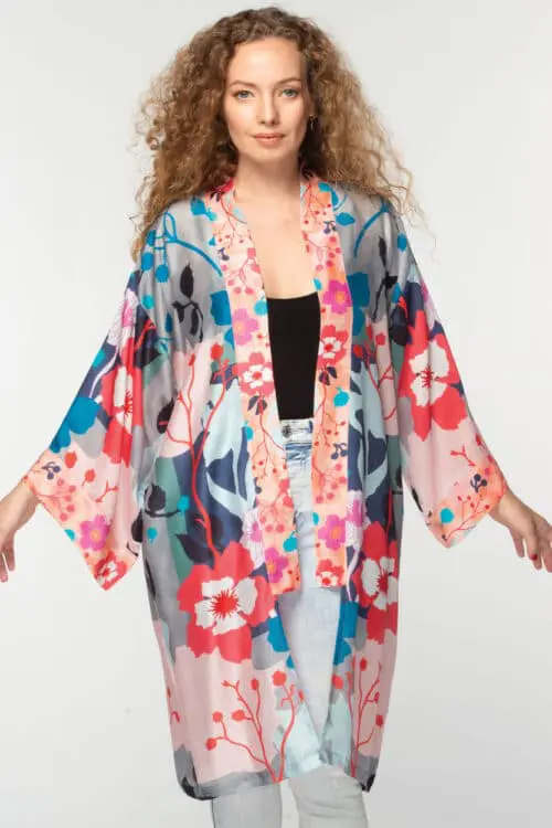 Malini Blue Floral Kimono