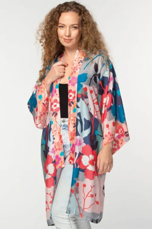 Malini Blue Floral Kimono