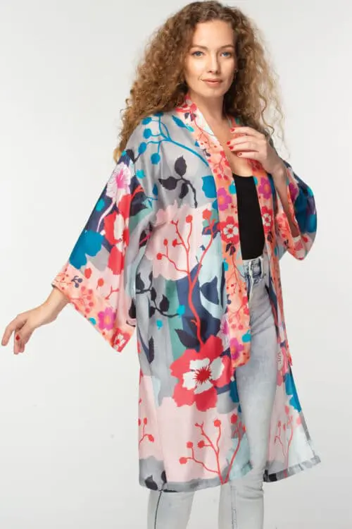 Malini Blue Floral Kimono