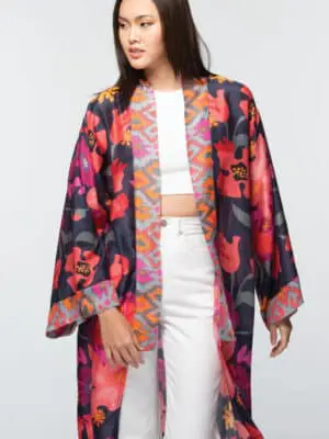 Malini Navy Floral Kimono
