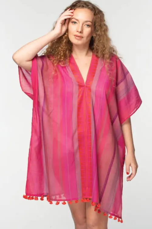 Aishani Fuchsia Handloom Top