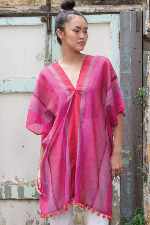 Aishani Fuchsia Handloom Top