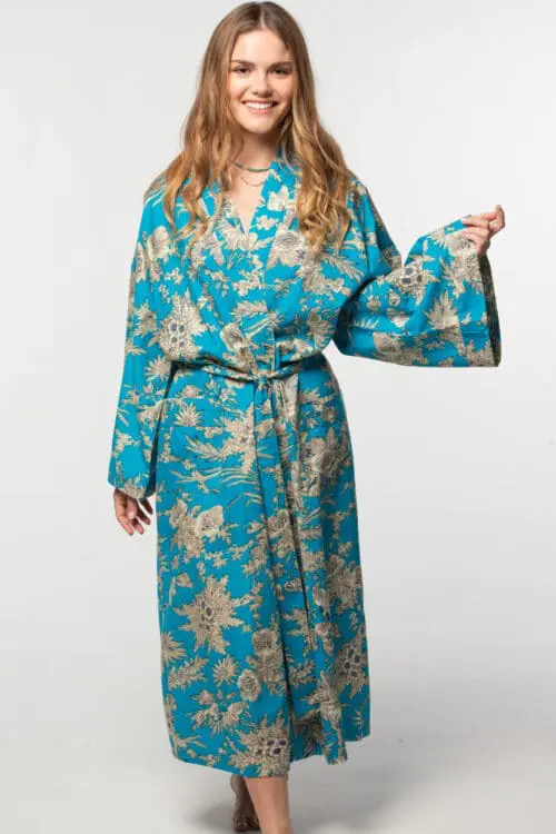 Turquoise Kimono Robe