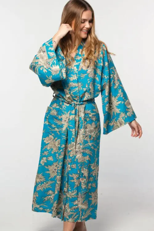 Turquoise Kimono Robe