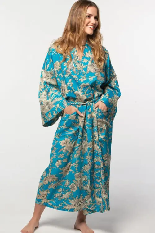 Turquoise Kimono Robe