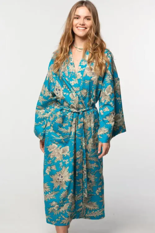 Turquoise Kimono Robe