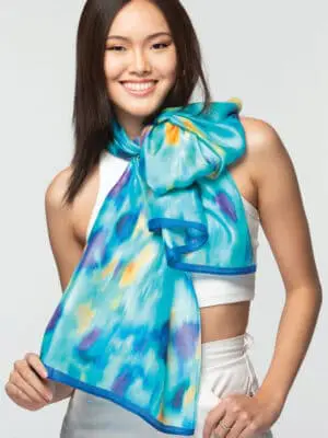 Rishika Turquoise Floral Scarf