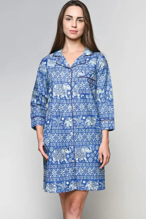 Ami Blue Cotton Nightshirt