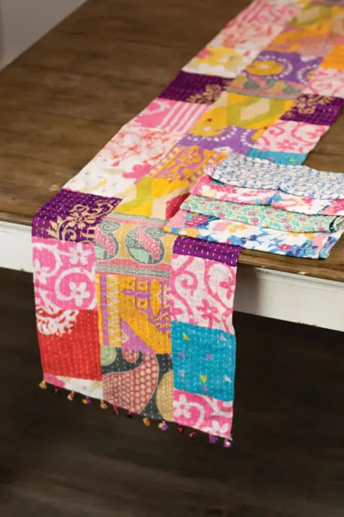 Kantha Table Runner and Napkins