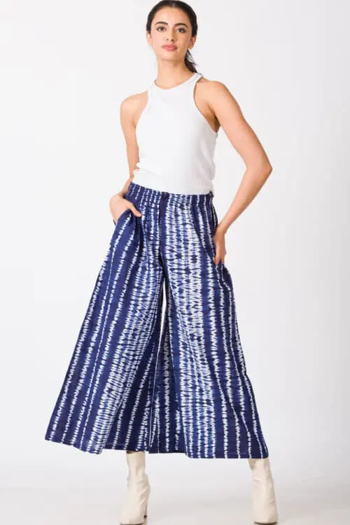 Indigo Shibori Cotton Pants